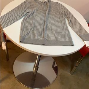 Grey and white striped sweater